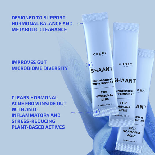 Shaant Skin packaging on shelf emphasizing clean formula and premium care
