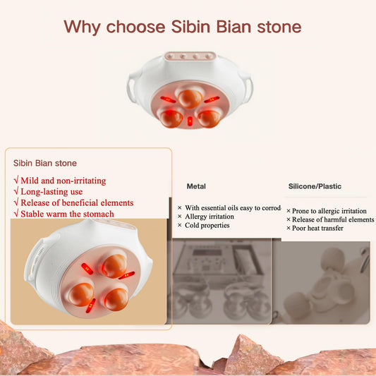 Cofamuthr deep kneading stone rollers deliver targeted belly relief.