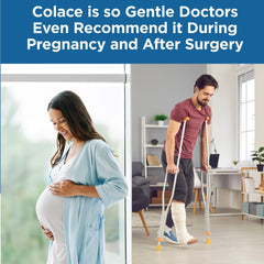 Colace capsules and a glass of water for easy intake.