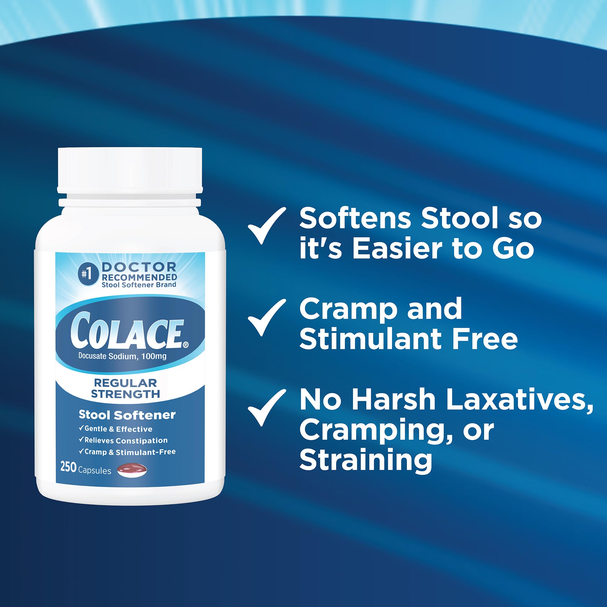 Postpartum-friendly Colace use for gentle stool softness and comfort.