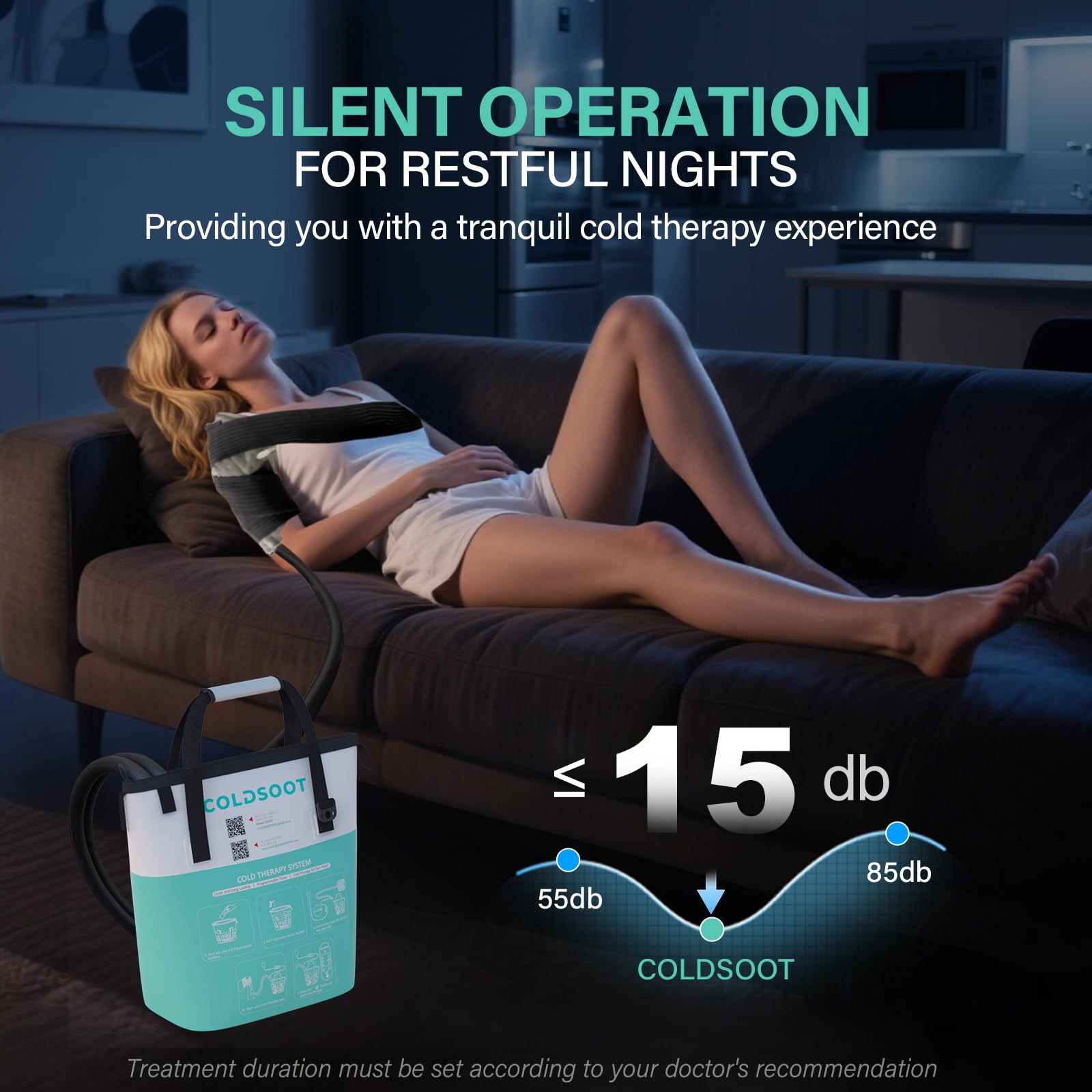 COLDSOOT timer controller for customized cold therapy sessions at home.