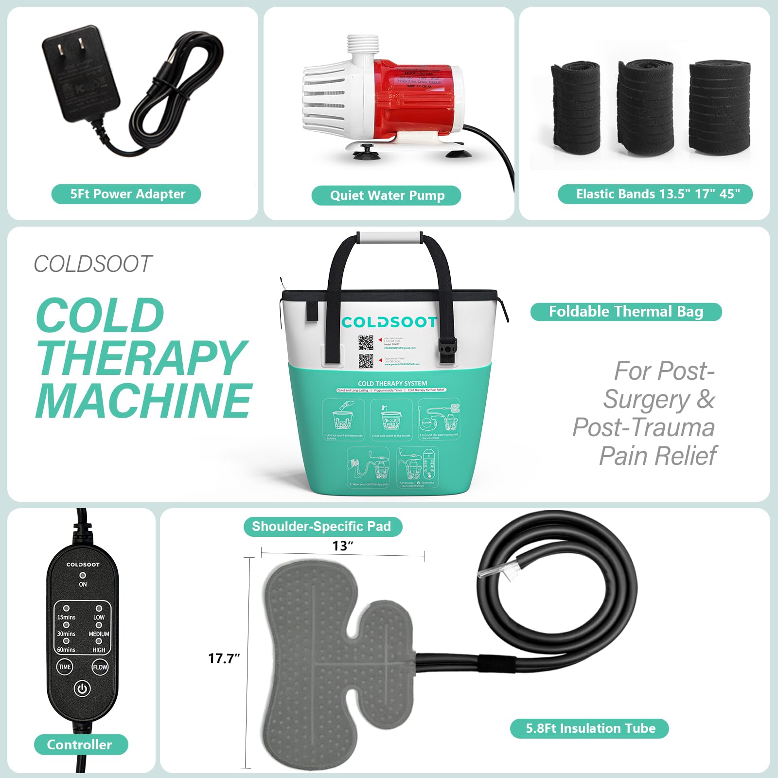 COLDSOOT bottle compartment simplifies loading up to four bottles of ice.