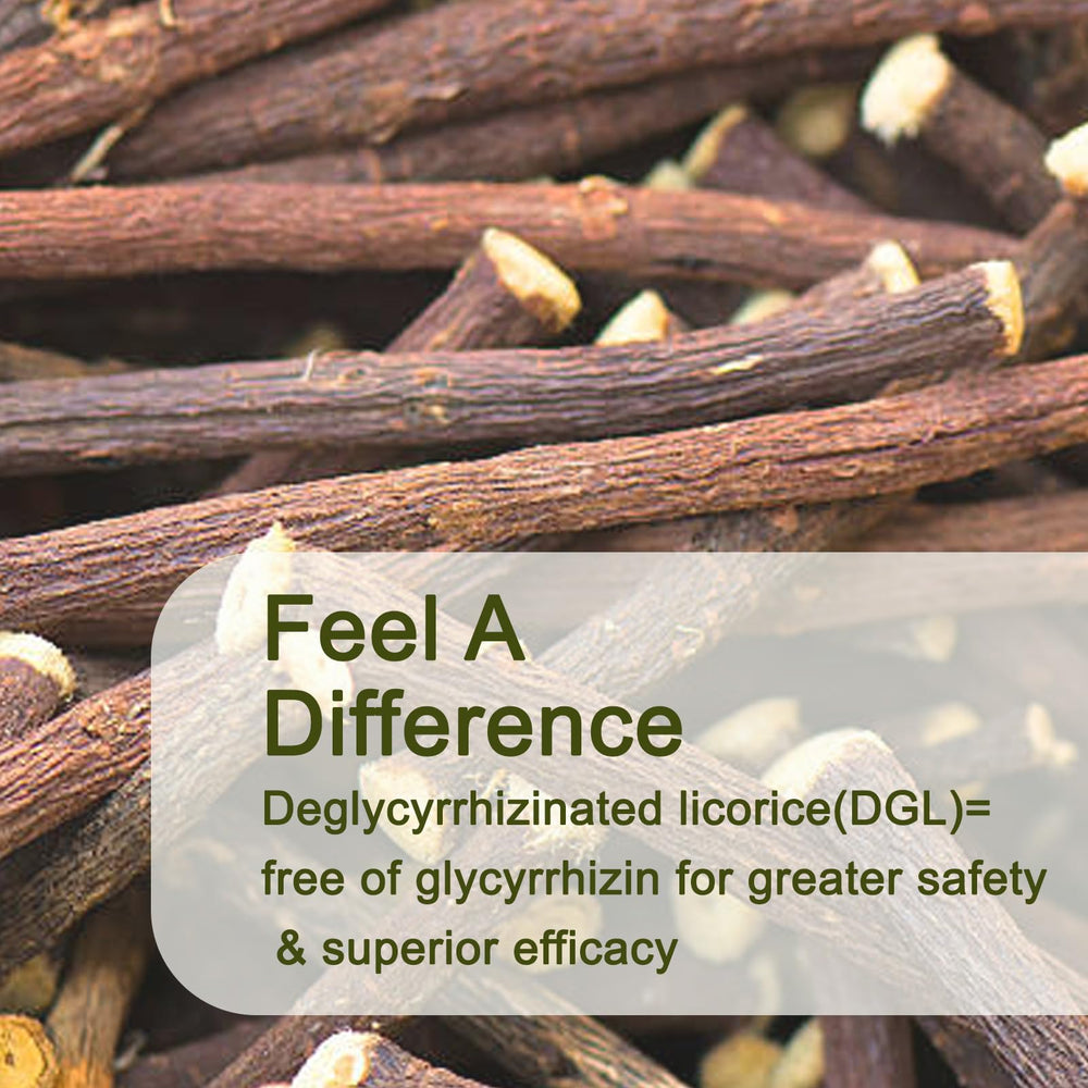 COLEPSW DGL Gummies ingredients panel highlights licorice root extract benefits.