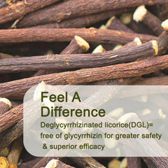 COLEPSW DGL Gummies ingredients panel highlights licorice root extract benefits.