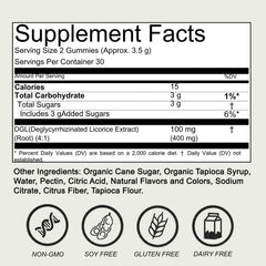 COLEPSW DGL Gummies recyclable packaging image signals sustainability alongside digestive support.