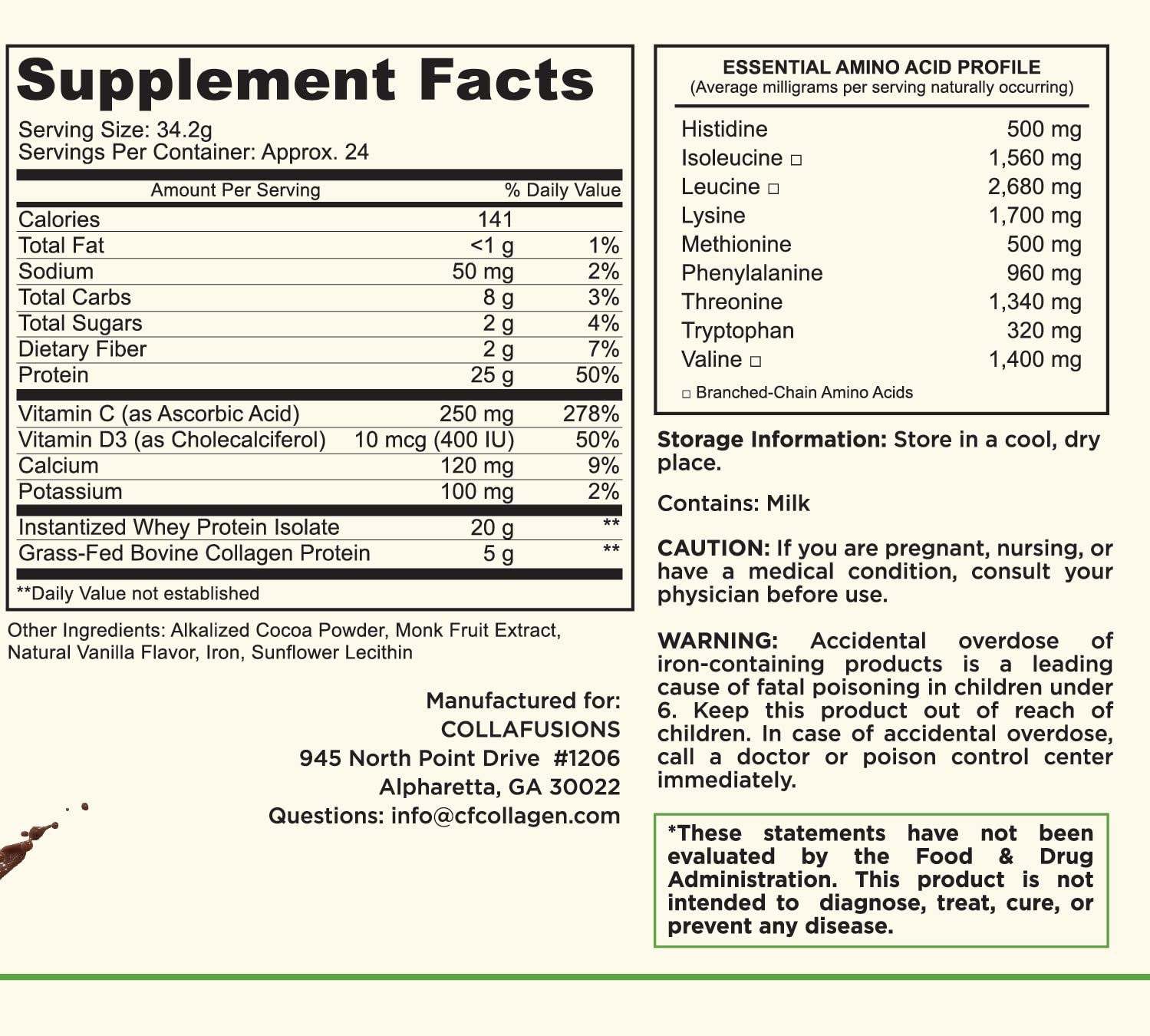 CollaFusions chocolate-blast shake shown as a tasty recovery drink.