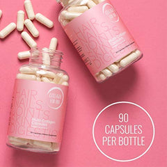 Collagen For Her bottle beside glass of water during morning routine