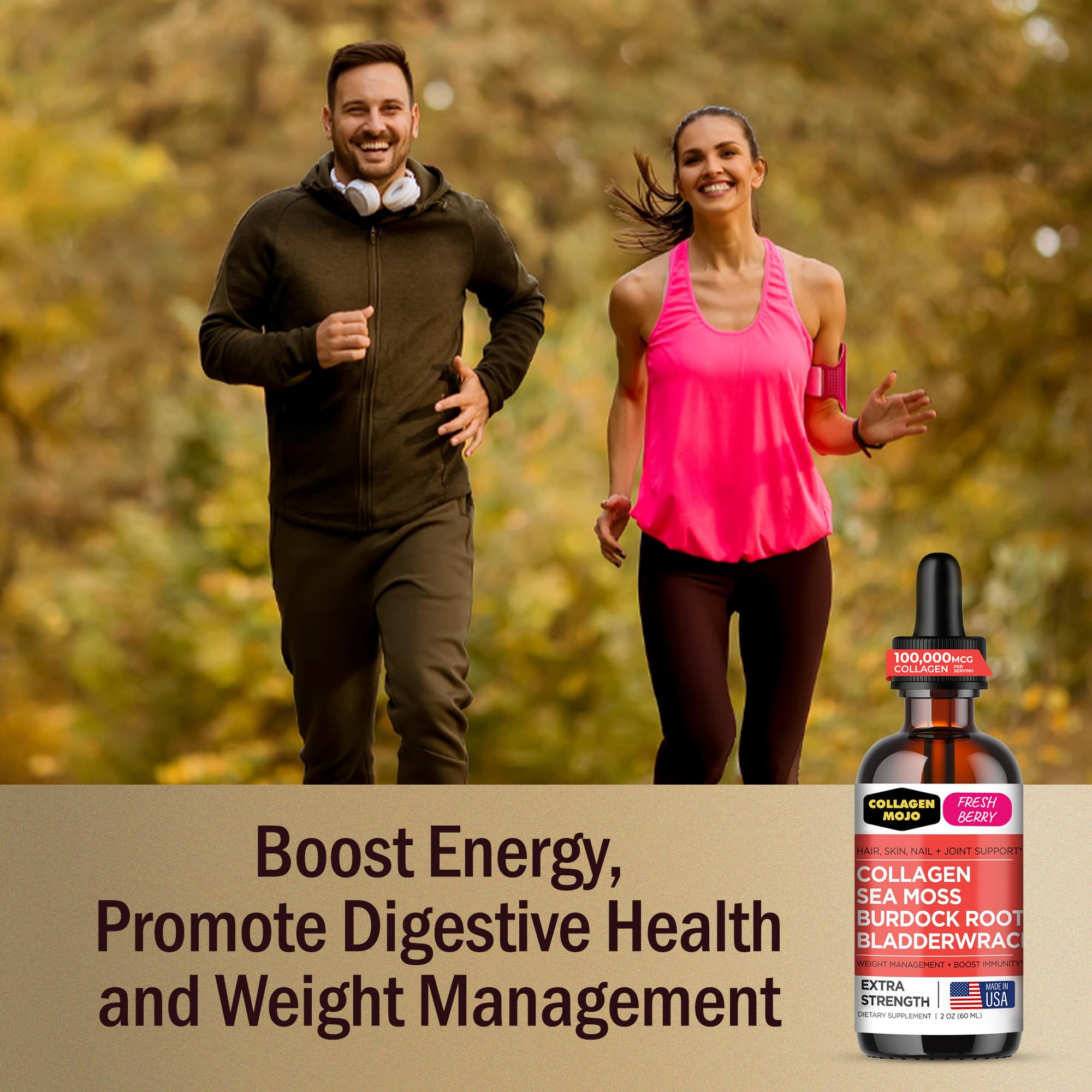 Collagen Mojo daily use setup with water illustrating easy supplementation.