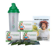 Colon Cleanse Program 3 Day kit on a countertop for convenient at-home cleansing