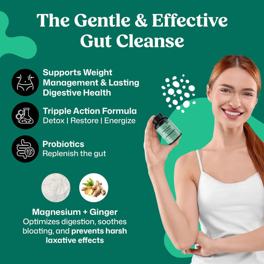 ColonBroom bottle back view with dosage guidance