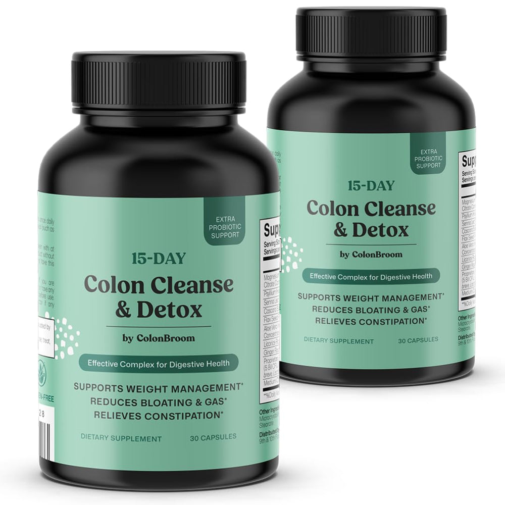 ColonBroom bottle front view for daily cleanse routine