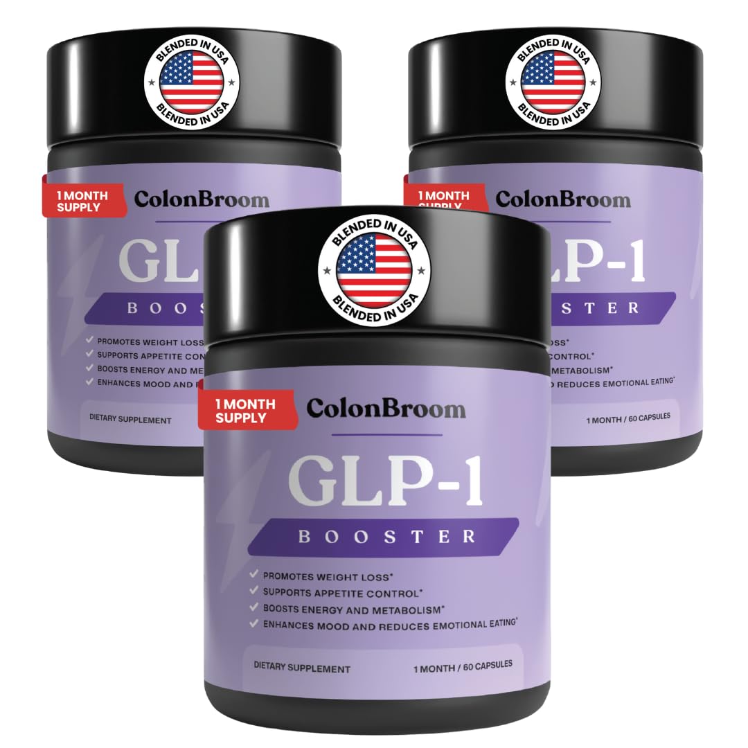 ColonBroom GLP-1 bottle close-up showing a vegan, gluten-free option for daily gut support.