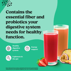 ColonBroom strawberry flavor powder—delicious daily fiber drink option.