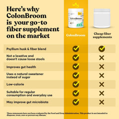 ColonBroom label notes USA blending and vegan, non-GMO formula
