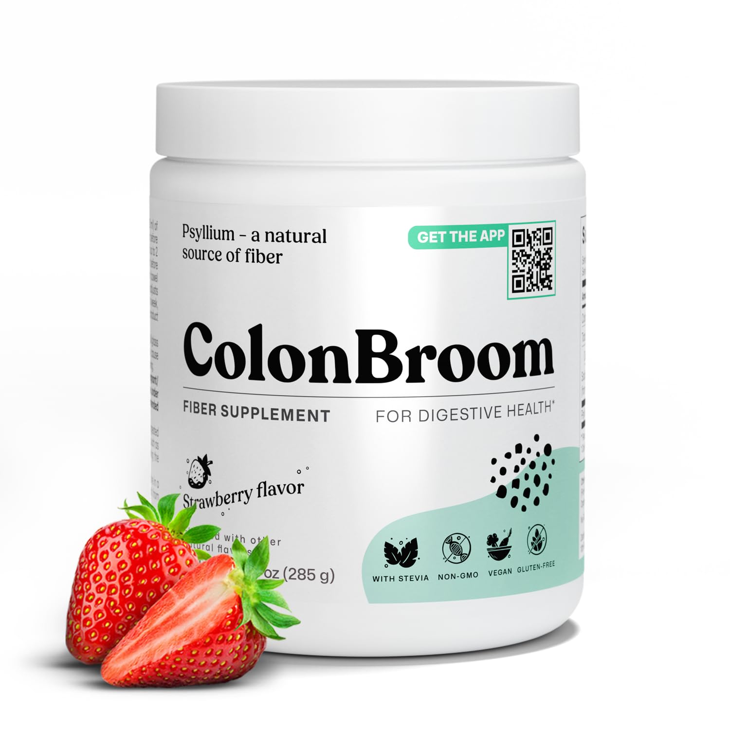 ColonBroom strawberry bottle showcasing flavor and digestive support