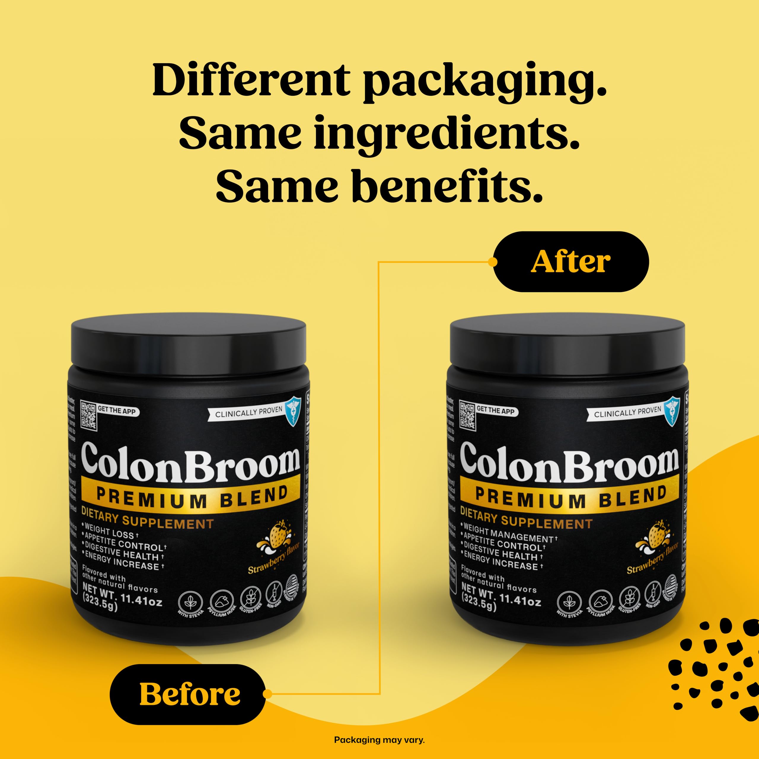 ColonBroom strawberry powder scoop ready for quick daily use.