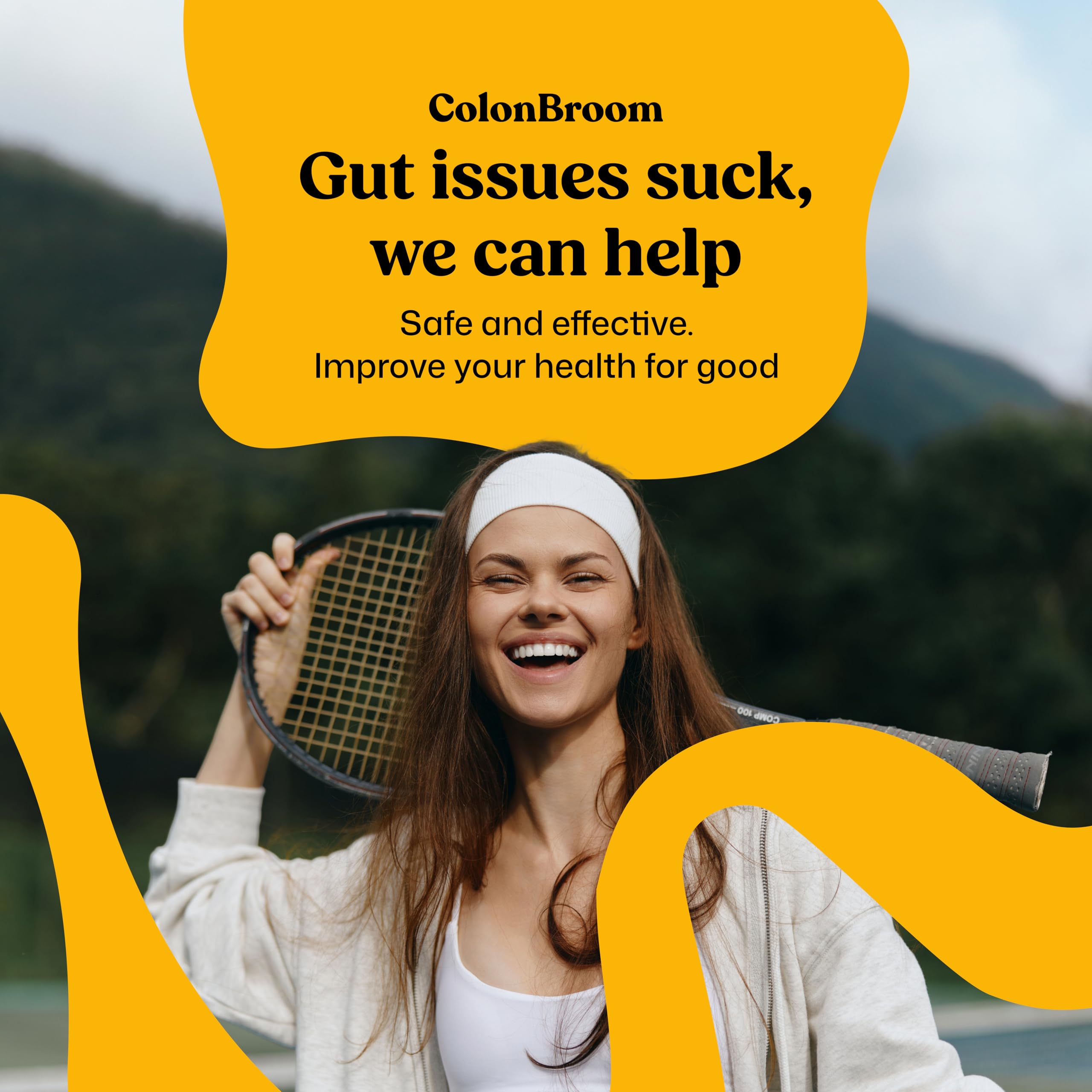 ColonBroom user enjoying a refreshing strawberry drink after workout.