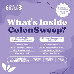 Colonsweep satisfaction guarantee badge reassuring shoppers with a 30-day refund.