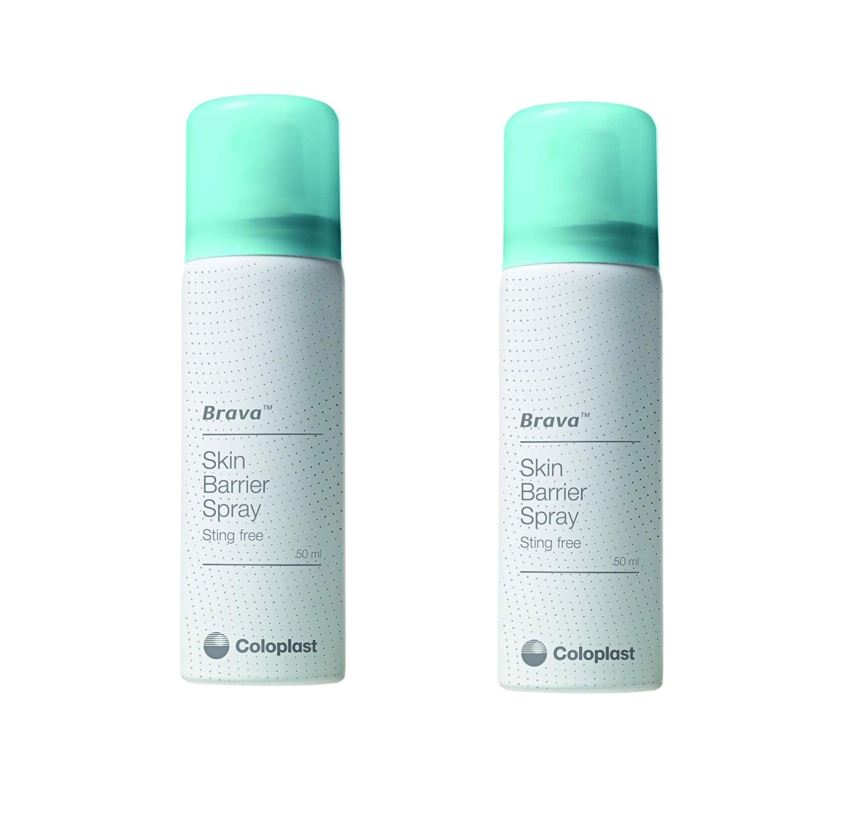 Coloplast Brava Skin Barrier Spray bottle demonstrates sting-free protection for peristomal skin