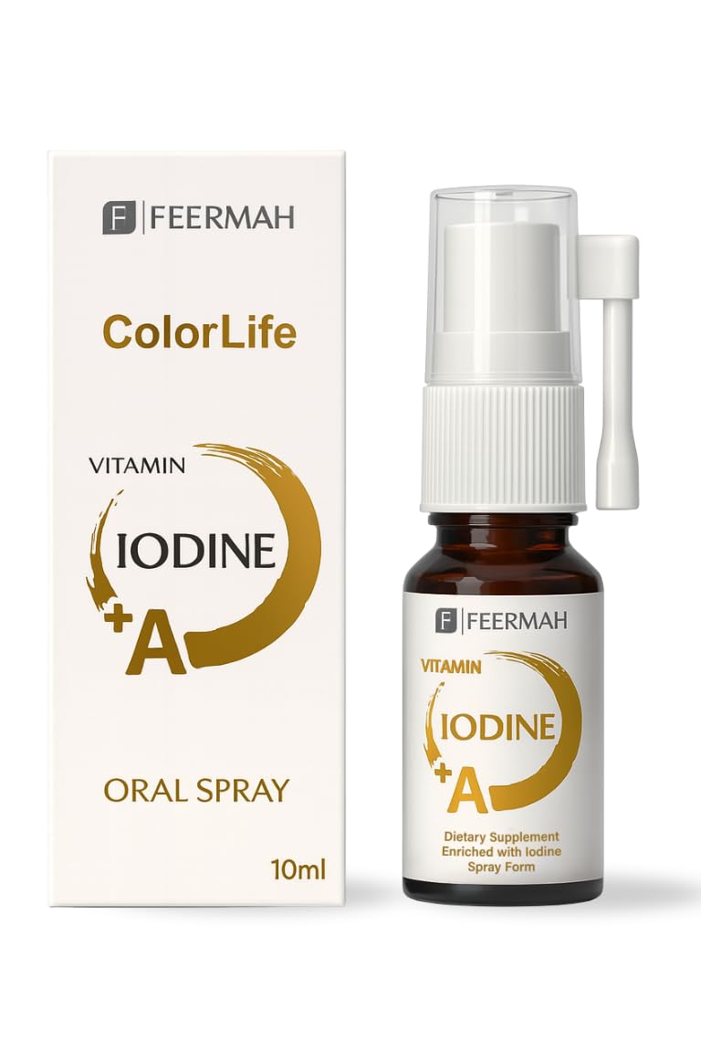 Colorlife Vitamin A + Iodine spray bottle for fast under-tongue absorption.