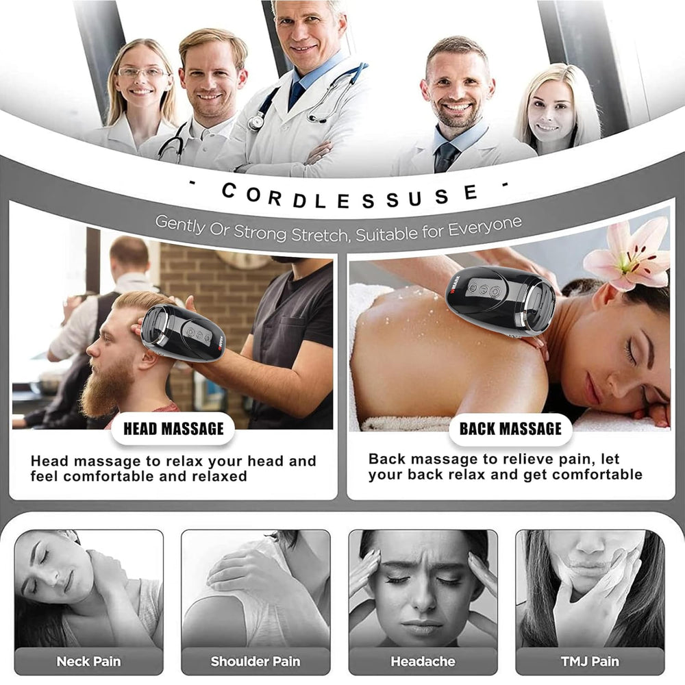 Colorski cordless massage nodes closeup highlights dual-node design for versatile neck, shoulder, and facial massage.