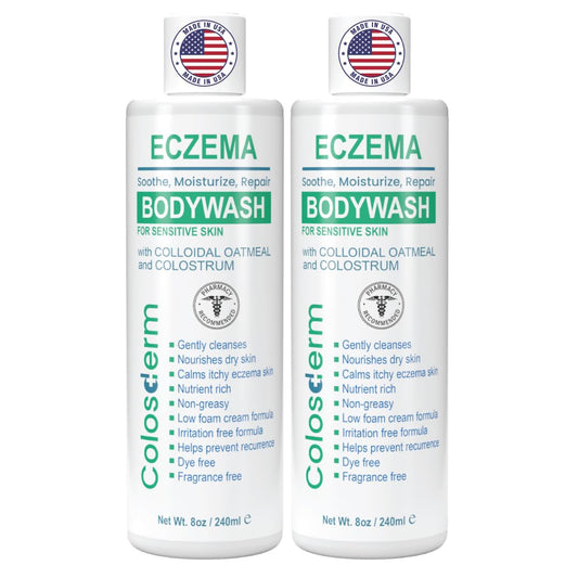 Colosderm eczema wash bottle for gentle cleansing and hydration.
