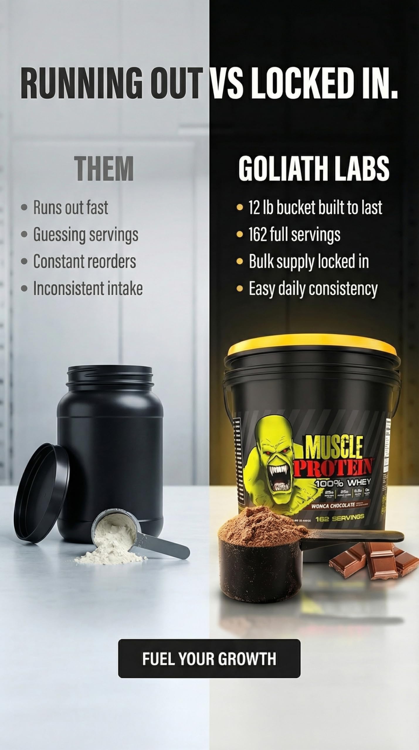 Athlete using Colossal Labs protein powder during a workout