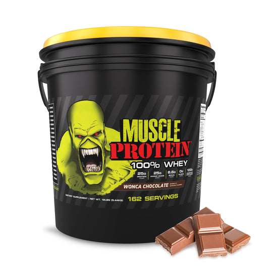 Colossal Labs Muscle Protein Whey 12lb tub front view for post-workout fueling