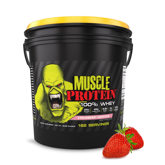 COLOSSAL LABS Muscle Protein Whey Powder bottle after a workout supports recovery