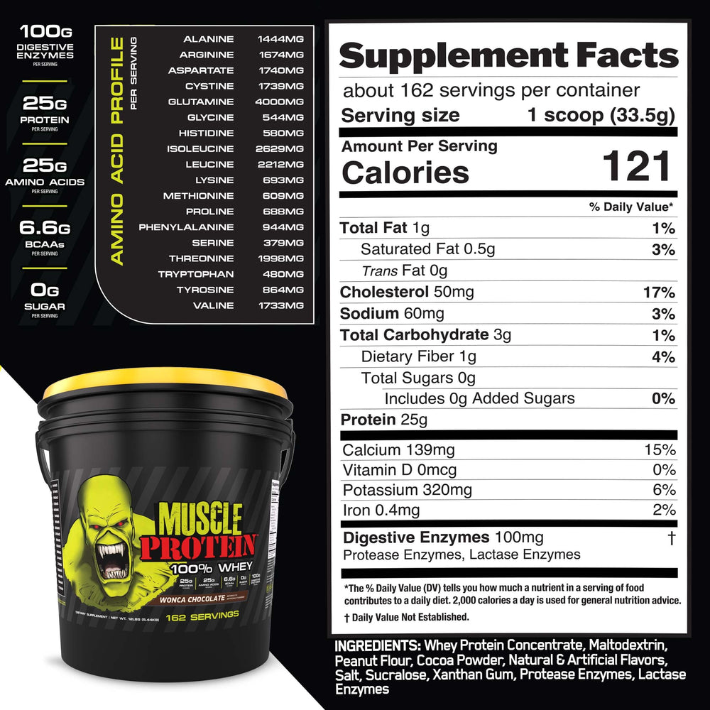 COLOSSAL LABS Protein Powder jar close-up shows gluten-free formula