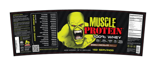 Colossal Labs whey protein label detail showing 25g protein per serving and gluten-free formula