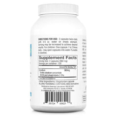 Colostrum-LD capsules bottle top view highlighting easy swallowing.