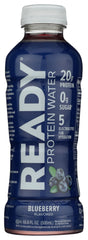 Come Ready Protein Water Blueberry bottle front shows crisp branding for a refreshing workout drink.