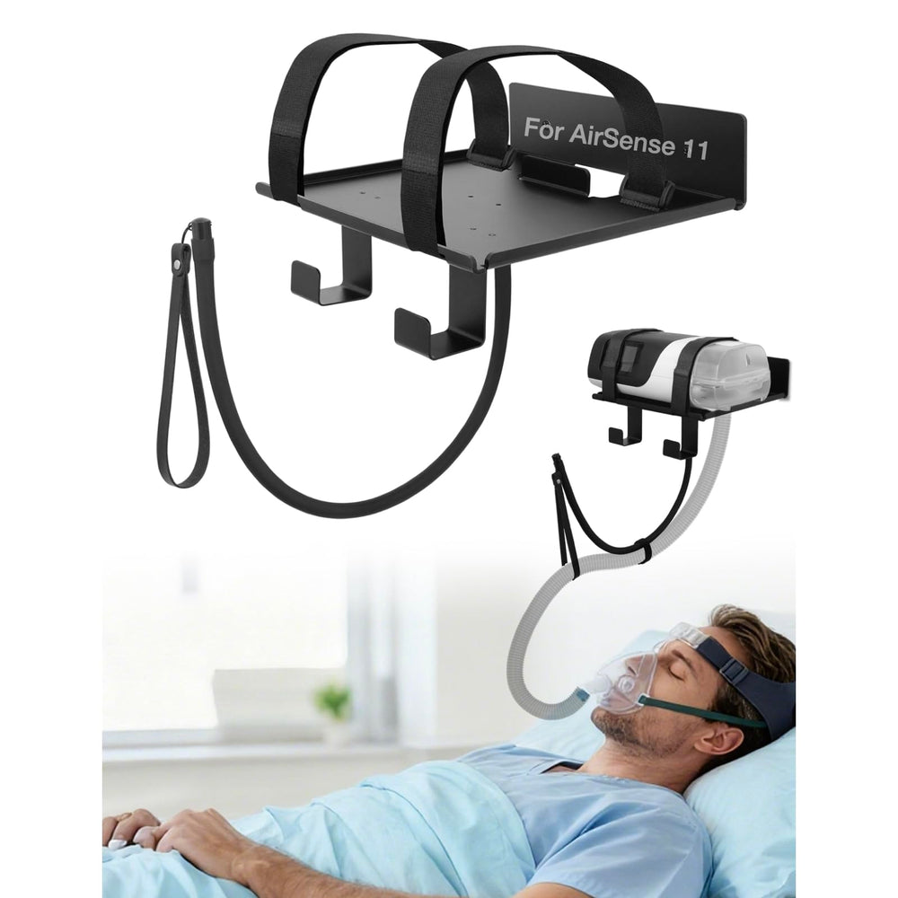 Comeacross CPAP Wall Mount Shelf for AirSense 11 shown on bedside, organized and easily accessible