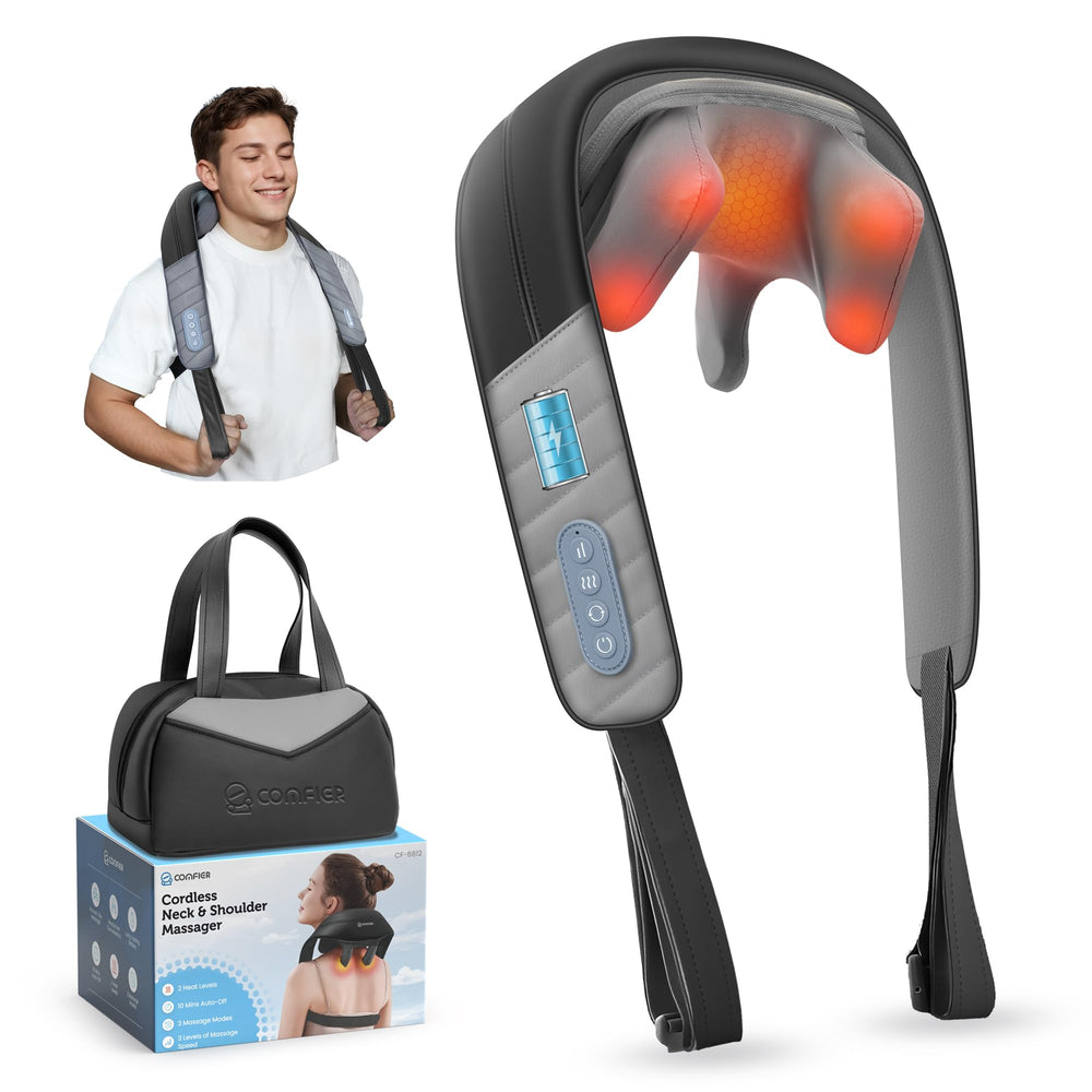 COMFIER 4D neck massager with heat offers desk-side relief from neck tension.