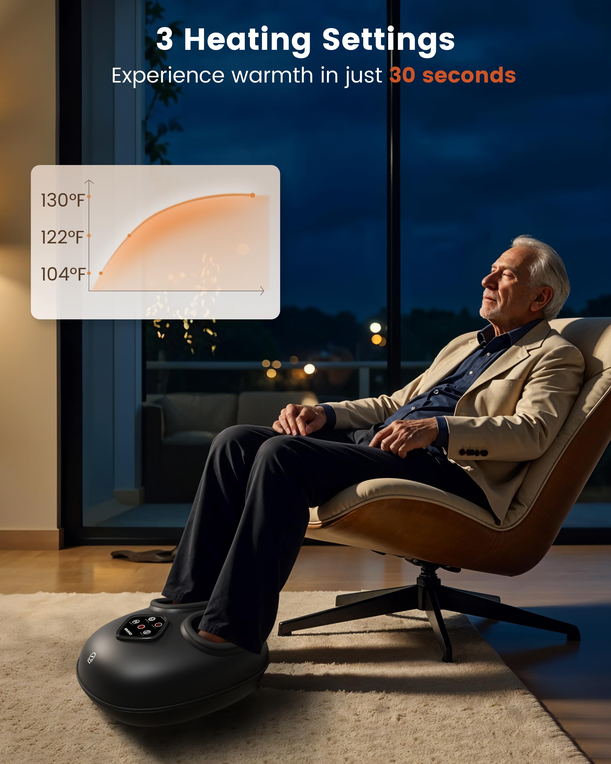 COMFIER foot massager with adjustable intensity tailors comfort.