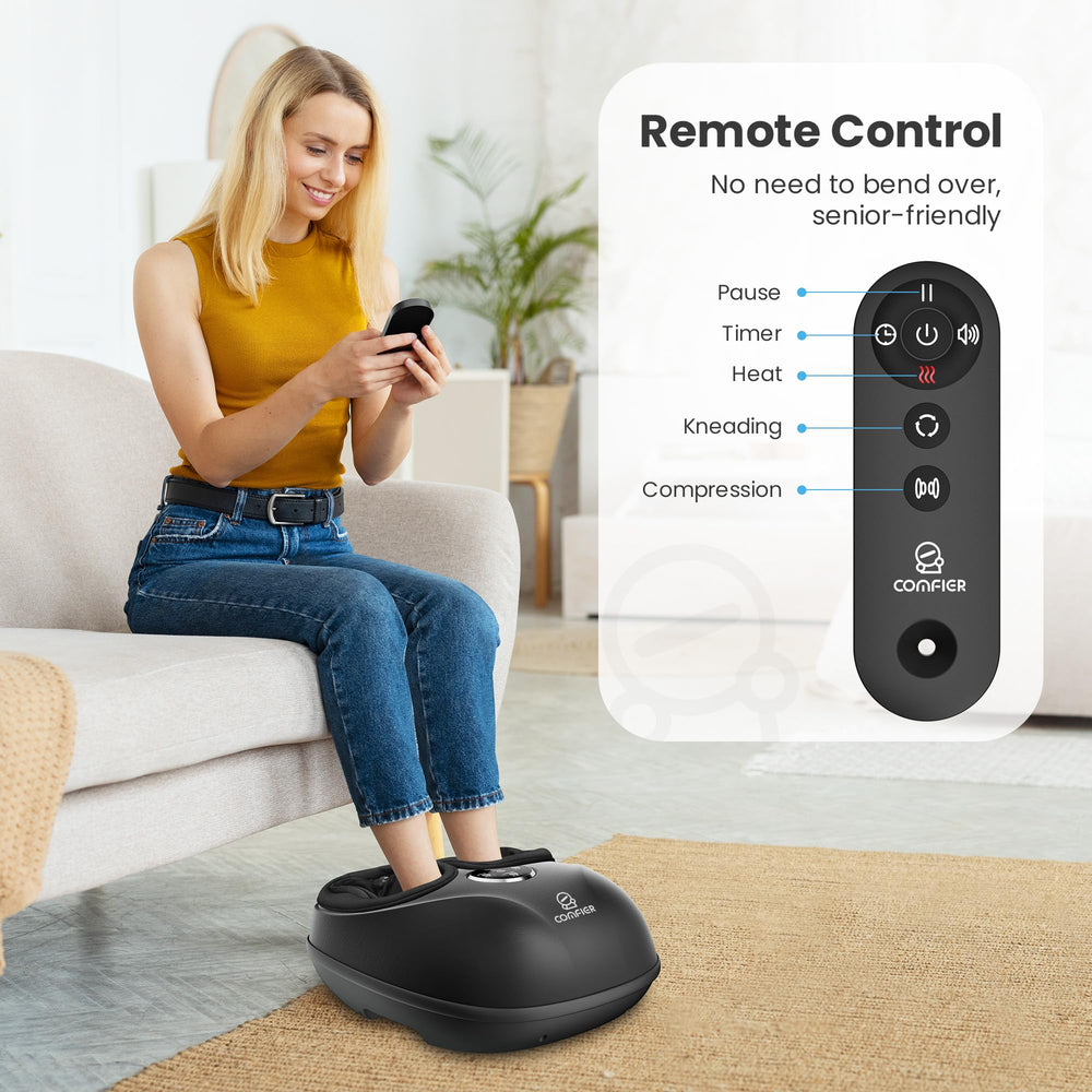 COMFIER foot massager heating feature warms feet and enhances relaxation.