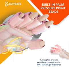COMFIER massager shown on desk setup for easy post-work relief.