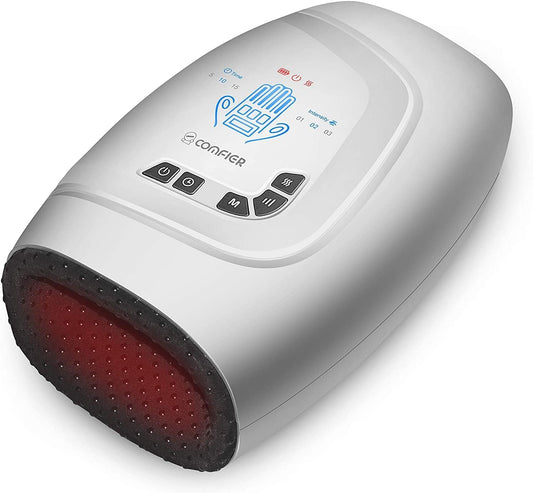 COMFIER Hand Massager with Heat front view shows wireless, compact design for easy home use