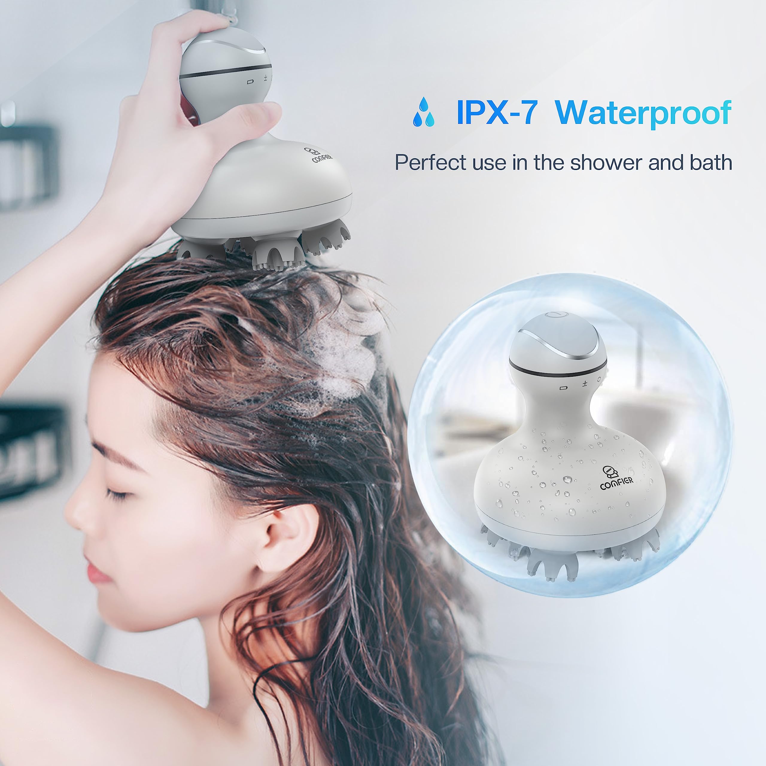 COMFIER head massager with rechargeable battery enables cordless use