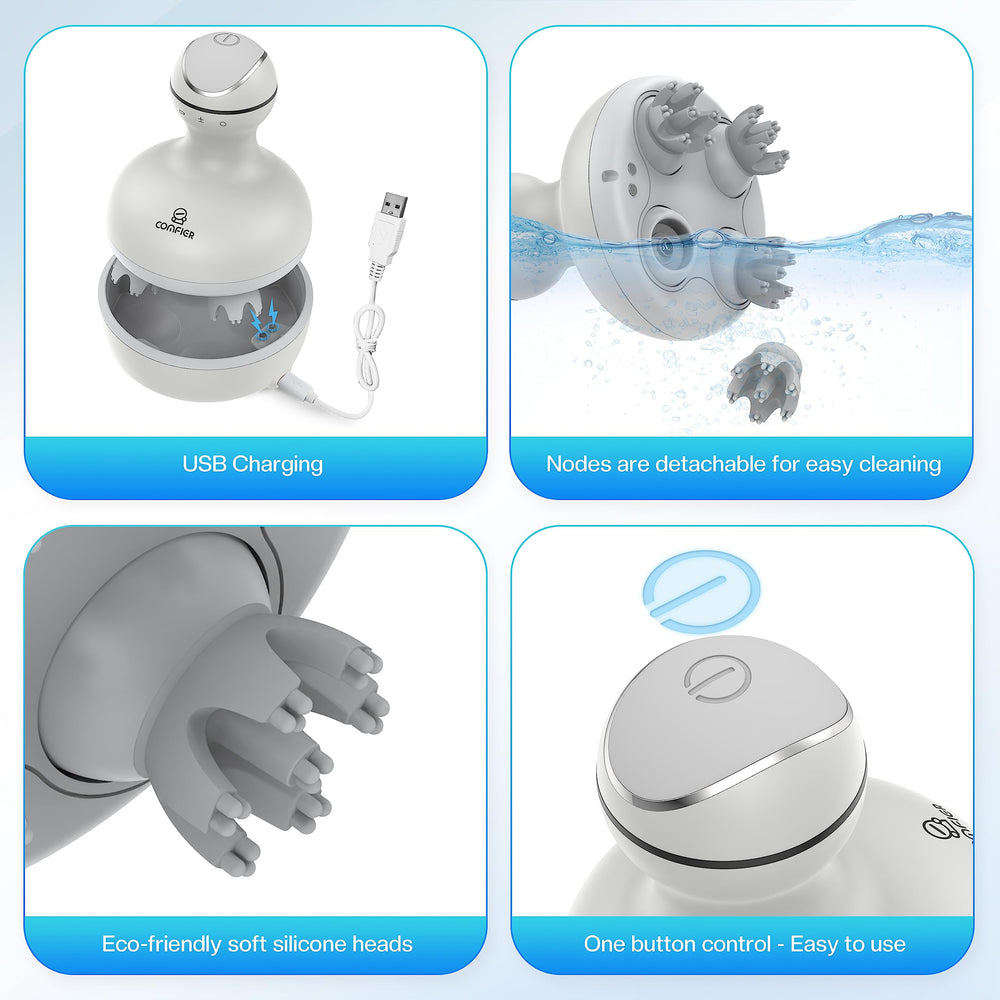 COMFIER silicone heads are soft and skin-friendly for gentle contact