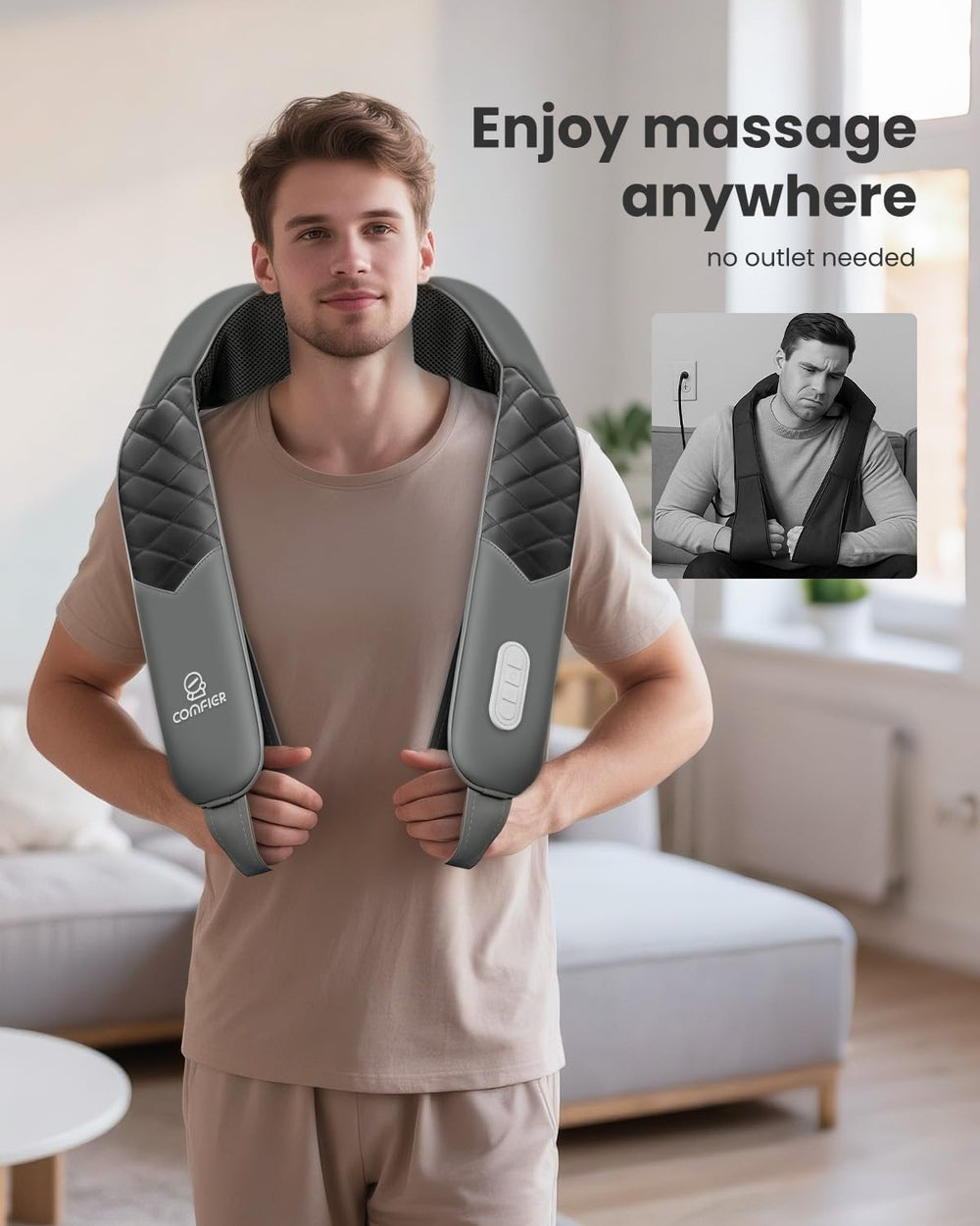 Warm heat function at 40–45°C for soothing relief.