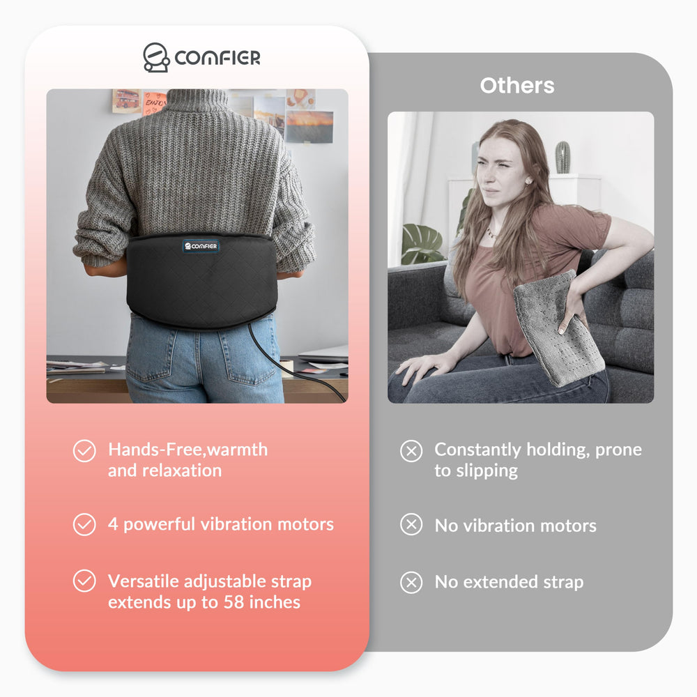 COMFIER heating pad heat levels enable customizable comfort and relief