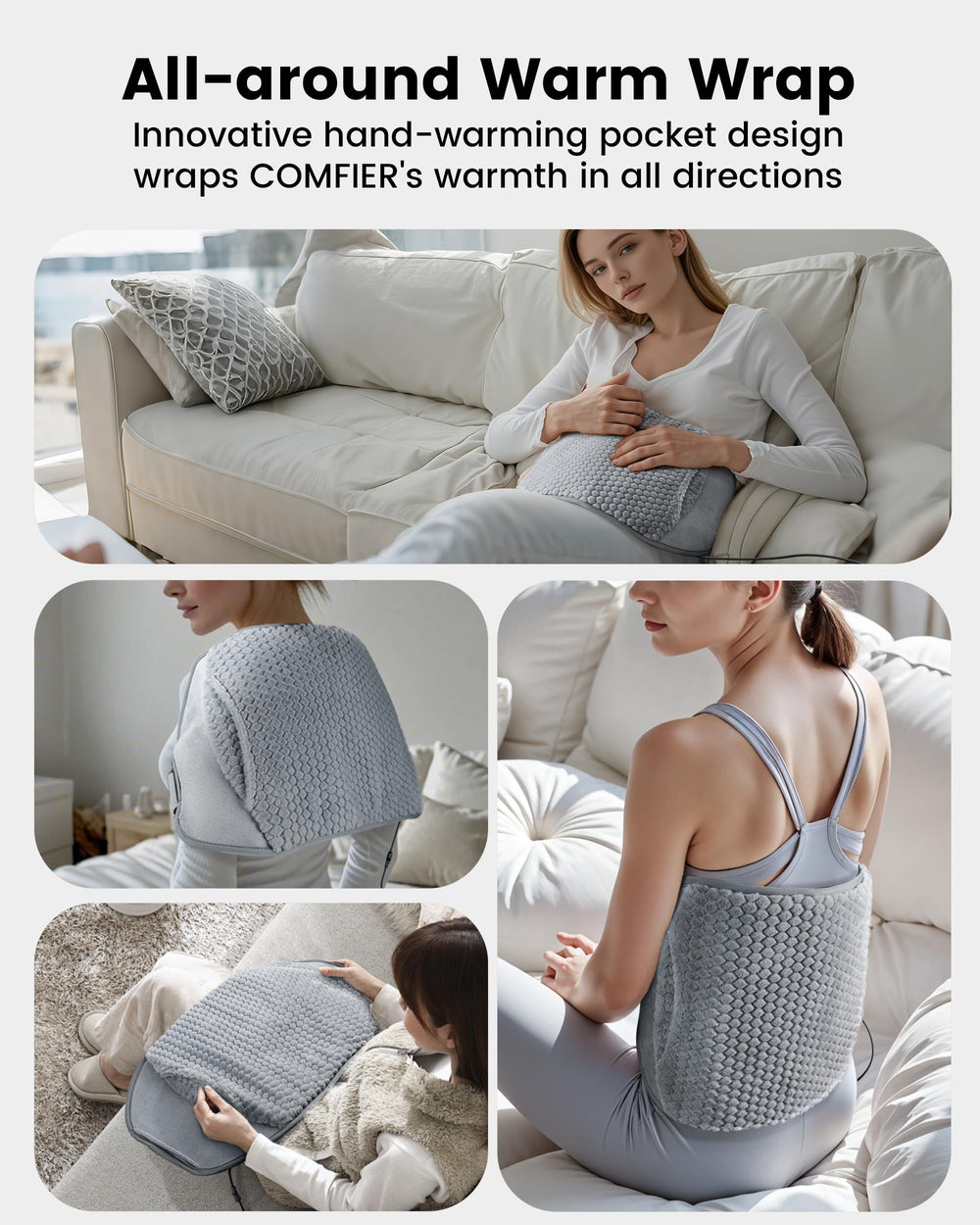 COMFIER wired design requires power cord for continuous warmth.