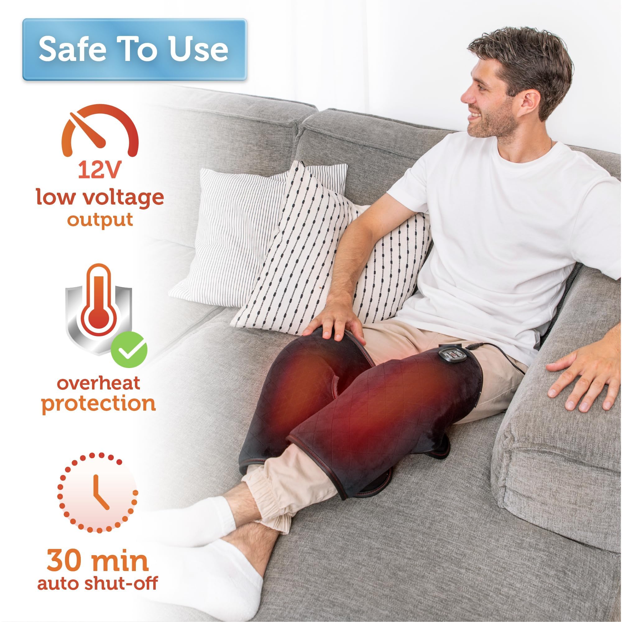 COMFIER knee massager soft velvet fabric for skin comfort.