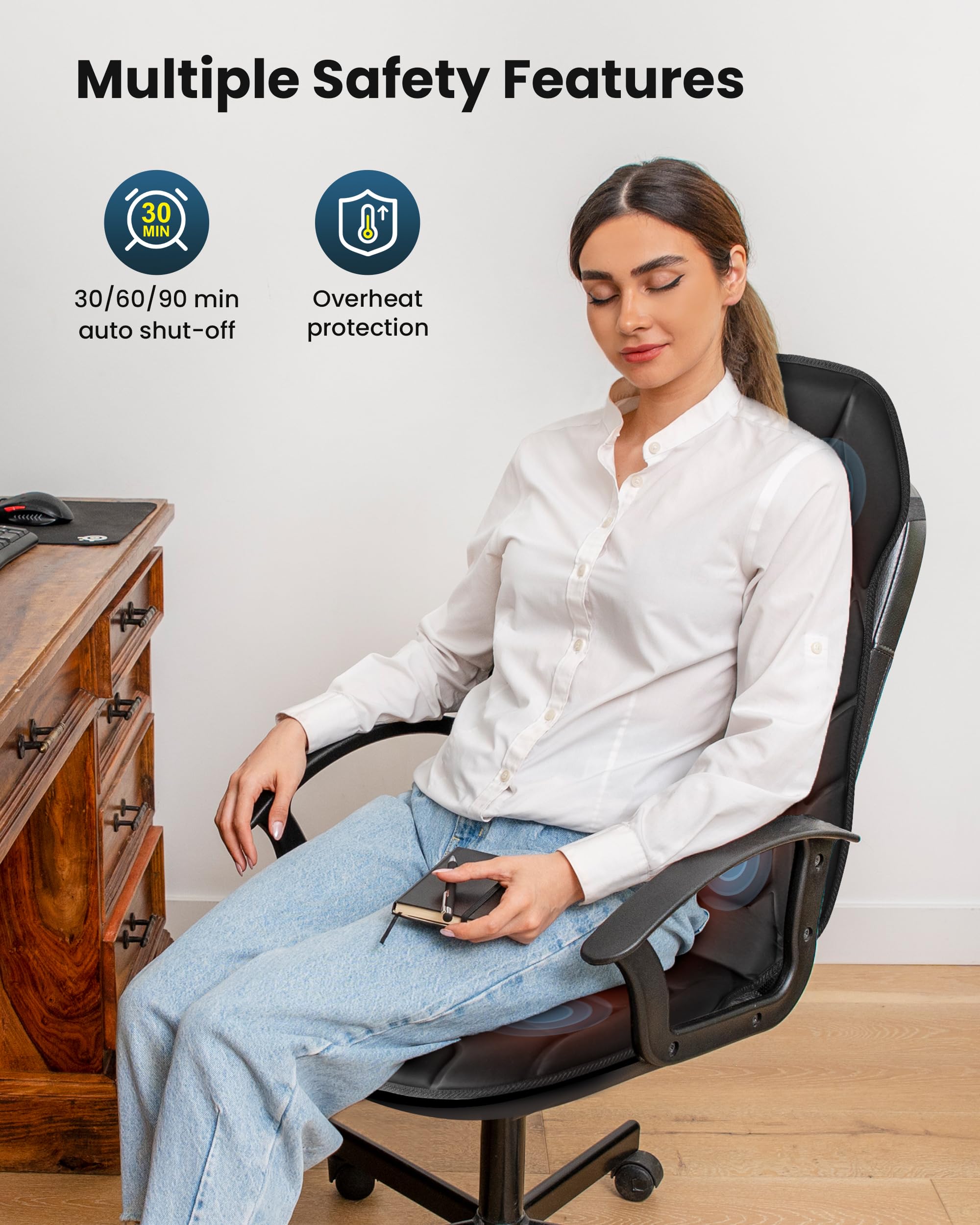 COMFIER massage seat cushion heat function providing cozy warmth during breaks