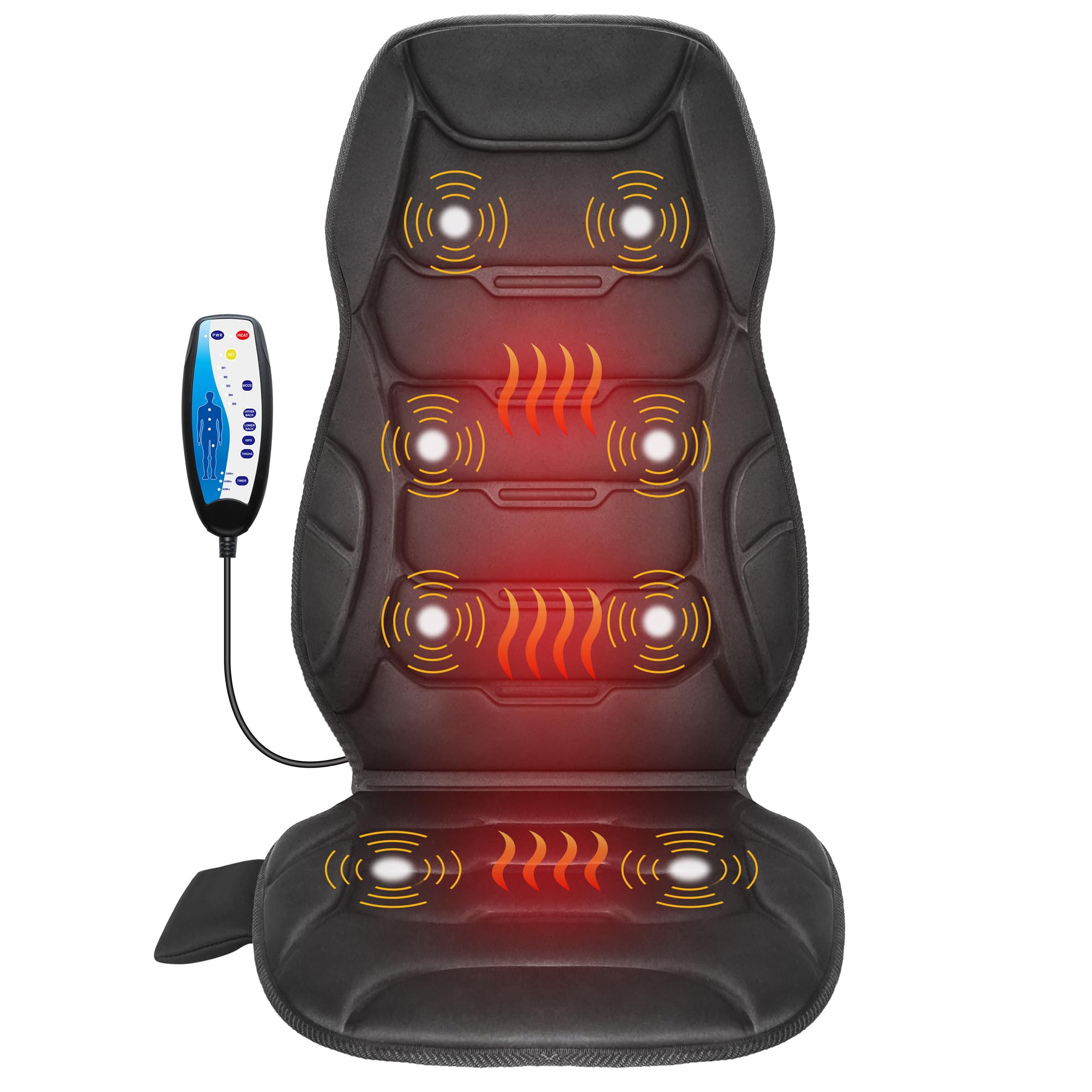 COMFIER massage seat cushion showing neck massage for targeted relief during work