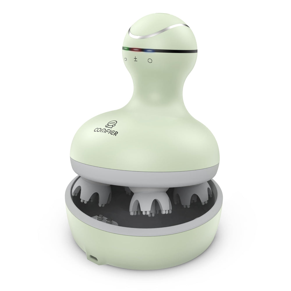 COMFIER scalp massager close-up with 84 nodes for soothing scalp care