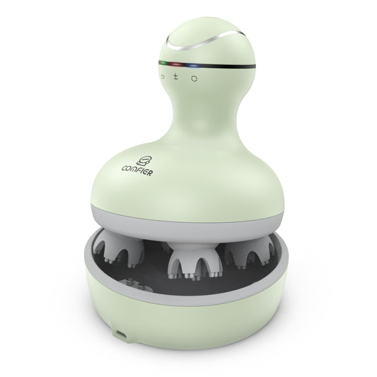 COMFIER scalp massager close-up with 84 nodes for soothing scalp care