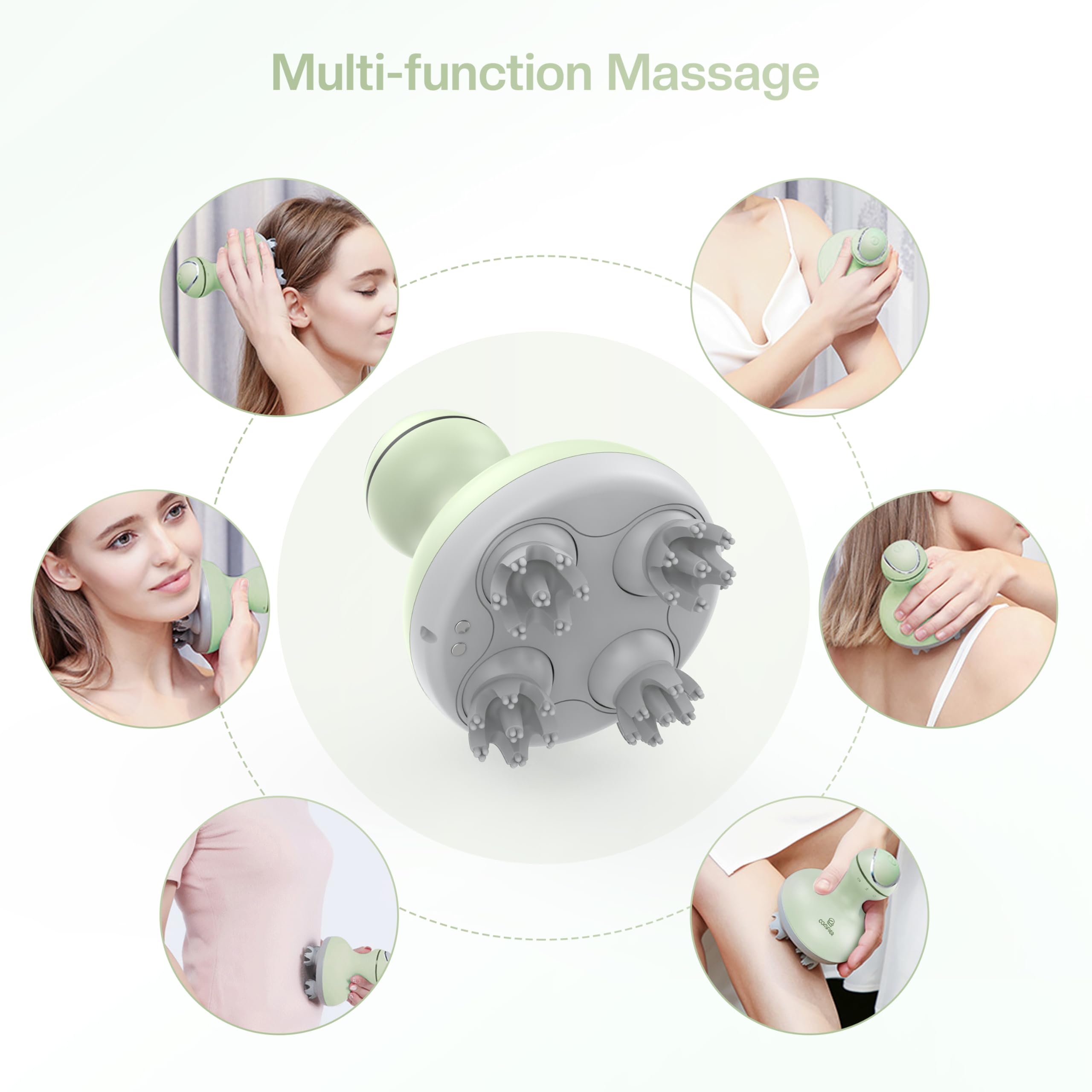 Detachable heads on COMFIER scalp massager for easy cleaning